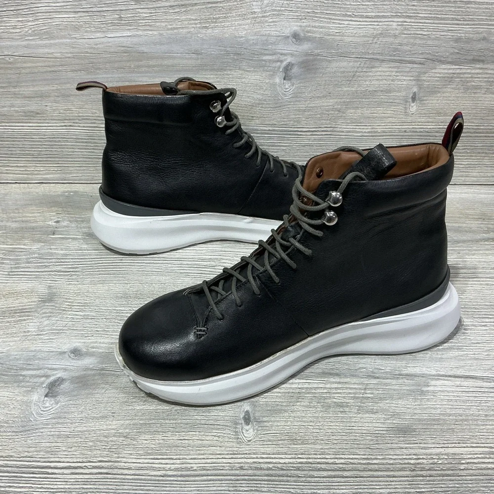 Thomas & Vine Black Leather Gentleman's Lace Up Extra Light Casual Boots Size 10